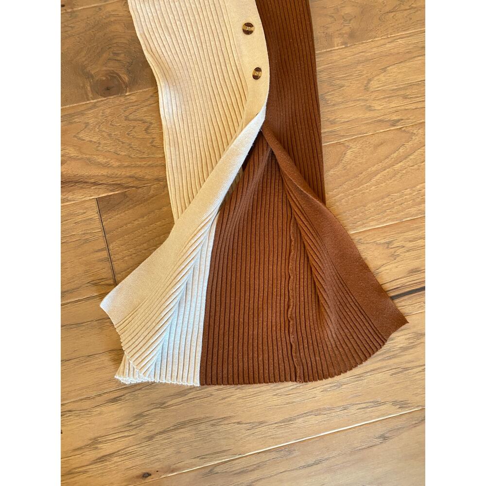 Lulus Cream And Brown Color Block Stretchy Ribbed… - image 5